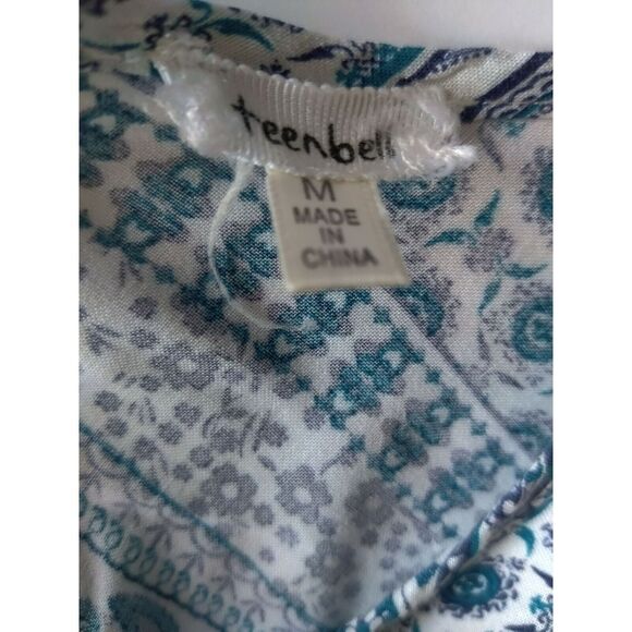 Teenbell Sleeveless‎ Top Blouse Elastic Waist Blue Size Medium - Picture 5 of 10